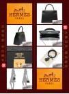 HERMES KELLY 25 (Pre-Owned) - Sellier, Black, Epsom leather, Ghw